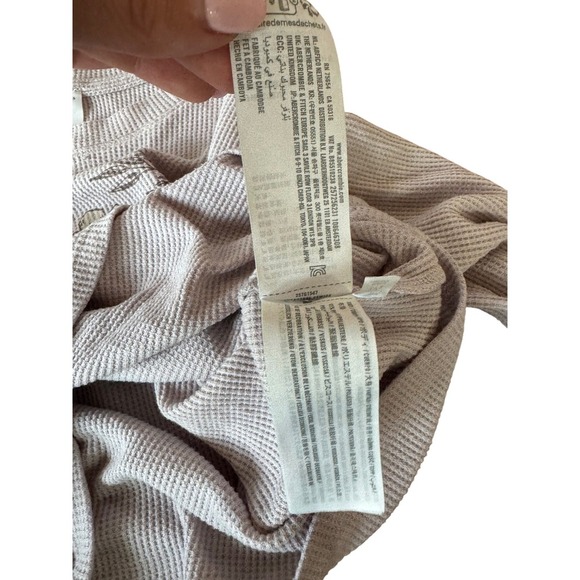 Abercrombie Kids Girls Top Size 7/8 Waffle Knit Heart Tie Front Long Sleeve - Picture 5 of 5